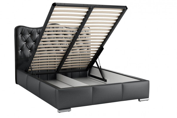 Bed frame beds double bed modern bed faux leather upholstered bed double bed black
