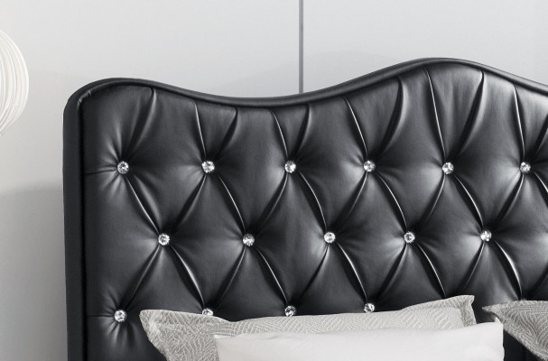 Bed frame beds double bed modern bed faux leather upholstered bed double bed black