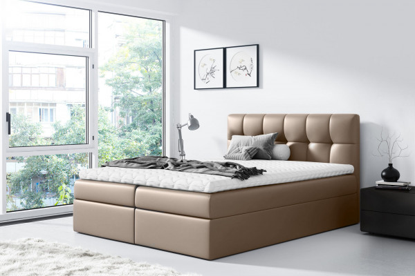 Bed, double bed, box spring bed, modern double bed, blue bedroom beds, 160x200