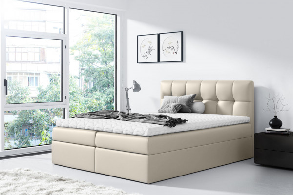 Bed, double bed, box spring bed, modern double bed, blue bedroom beds, 160x200