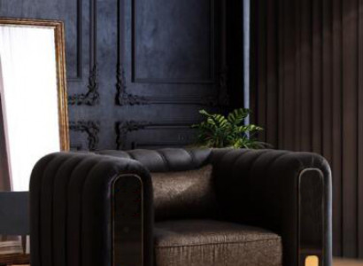 Medusa chair luxury single-seater couch textile upholstery furniture couches black fabric