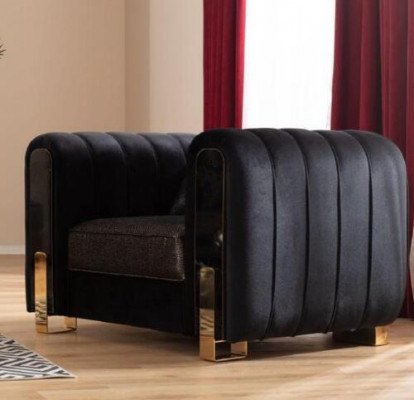 Medusa chair luxury single-seater couch textile upholstery furniture couches black fabric
