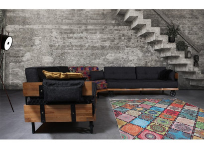 Loft Furniture Fabric Sofa Corner Couch Upholstered Corner Suite Couch Suite Textile