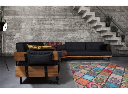 Loft Furniture Fabric Sofa Corner Couch Upholstered Corner Suite Couch Suite Textile