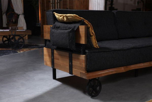 Loft Furniture Fabric Sofa Corner Couch Upholstered Corner Suite Couch Suite Textile