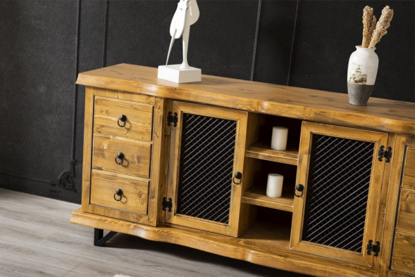Wooden Sideboard Cabinet Cupboard Sideboard Lowboard 190cm Cabinets Shelves