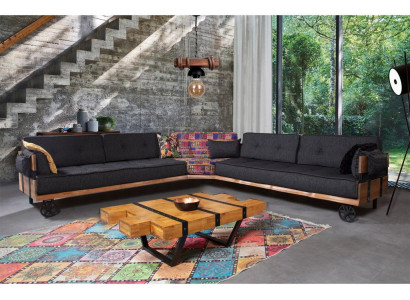 Couch Loft Upholstered Corner Sofa Furniture on Wheels Corner Sofas Sofa Set 2-piece.