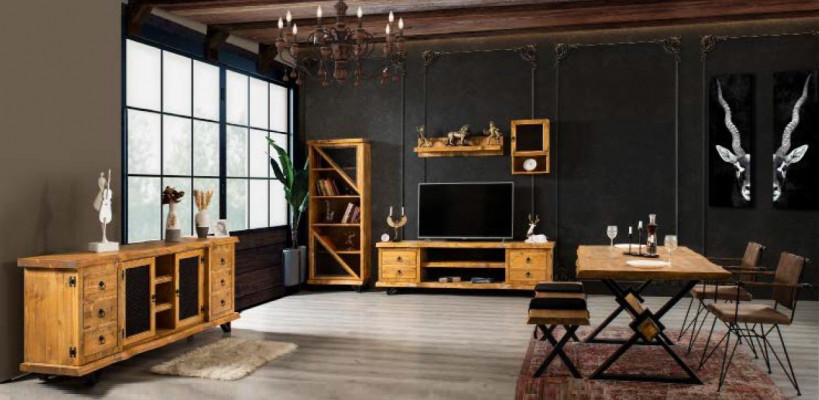 Solid wood furniture living room dining room dining set 4-piece set cabinet furniture