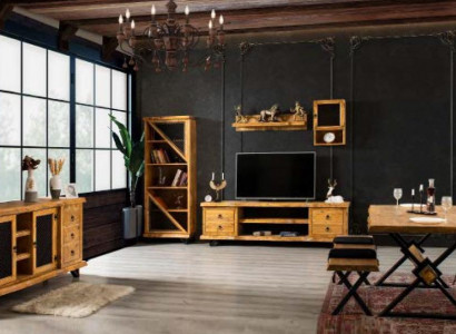 Solid wood furniture living room dining room dining set 4-piece set cabinet furniture