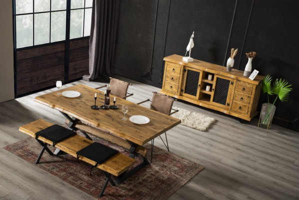 Solid wood furniture living room dining room dining set 4-piece set cabinet furniture