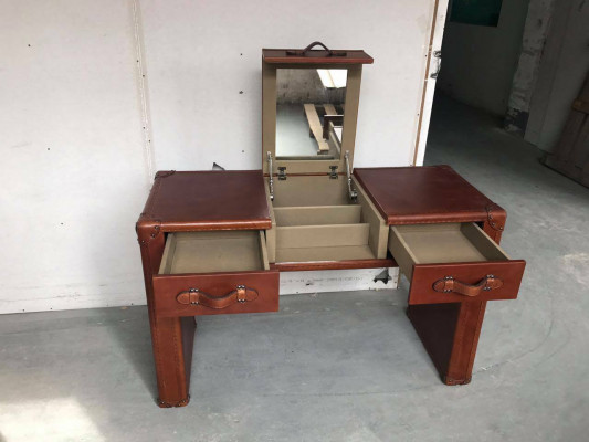 Dressing table hairdressing table cosmetic table dresser stool vintage leather suitcase new