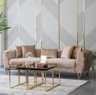 Luxury sofa set 3-piece set furniture couch sofa complete sets fabric
