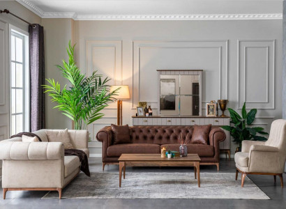 Upholstered living room furniture sofa set couch set fabric sofa 3-piece textile