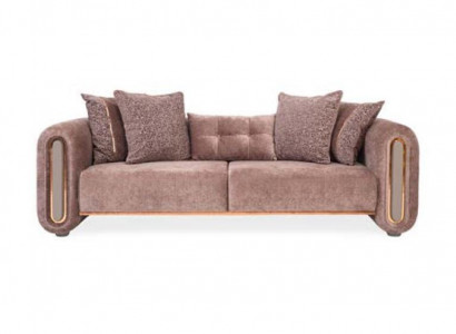 Three-seater beige couch sofa furniture furnishing couches sofas upholstery