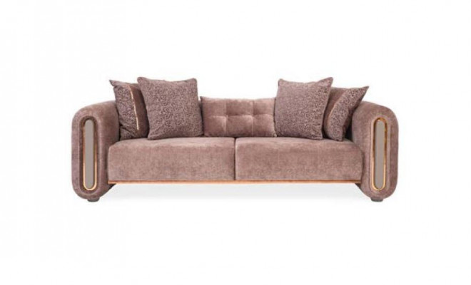 Luxury Sofa Set Brown Couch Textile Sofa Couches Upholstery Group 3+3+1
