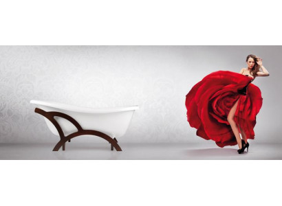 Exclusive white bathtub, freestanding acrylic tub design.
