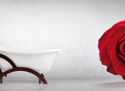 Exclusive white bathtub, freestanding acrylic tub design.