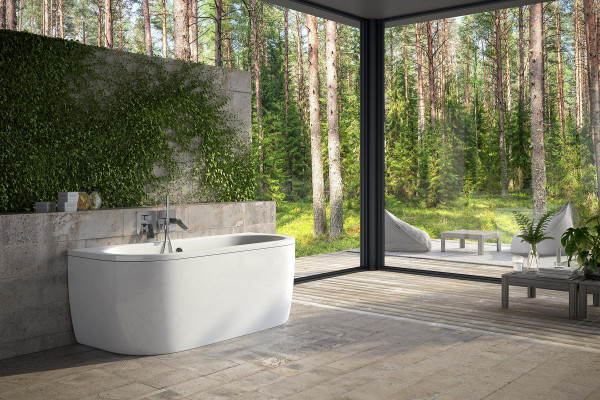 Bathtub Rectangular Design Round Bathtub White Modern