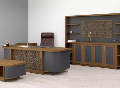 Designer Office Suite Study Room Furniture Luxury Set Desk 4-piece