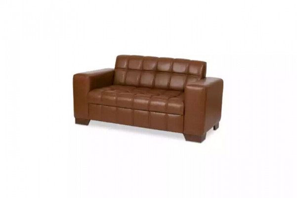 Brown leather two-seater office furniture office furniture collection fabric couch