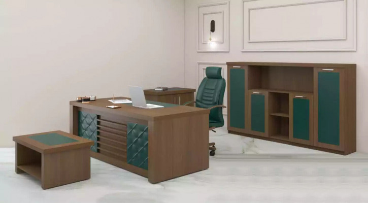 Brown Office Set Luxury Office Furniture Desk Designer Furniture 4-piece