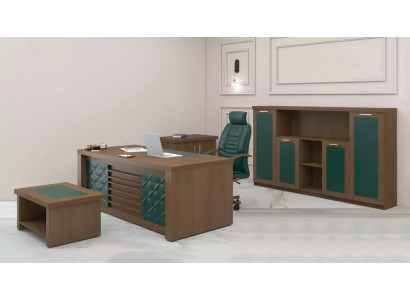 Brown Office Set Luxury Office Furniture Desk Designer Furniture 4-piece