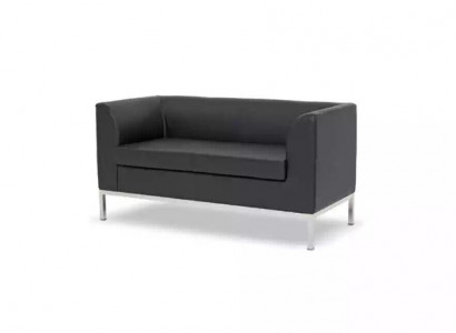 Study two-seater black fabric sofa office furniture sofa