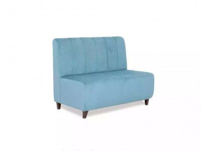 Blue two-seater study sofa textile couch modern seating furniture