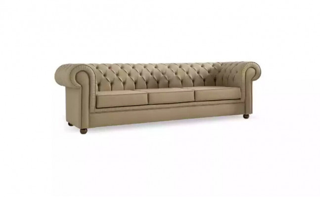 Beige Chesterfield three-seater office furniture sofa upholstered sofas luxury furniture