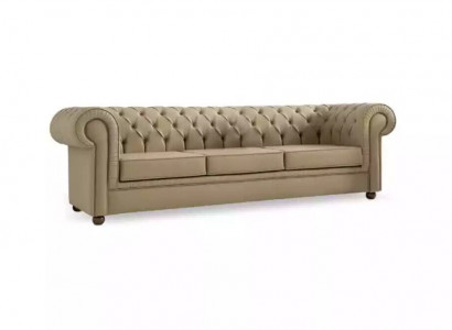 Beige Chesterfield three-seater office furniture sofa upholstered sofas luxury furniture