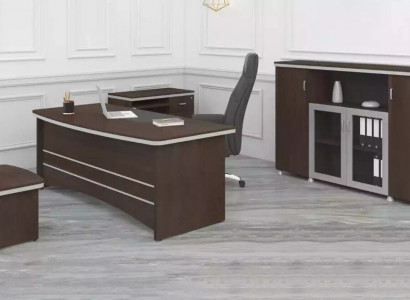 Modern office set desk cabinet side tables complete 4-piece