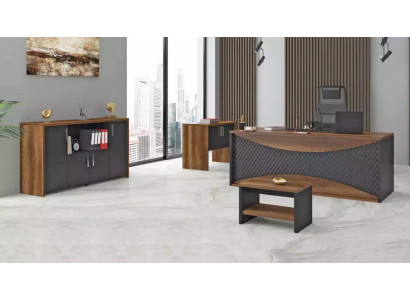 Office room wooden furniture set desk filing cabinet coffee table