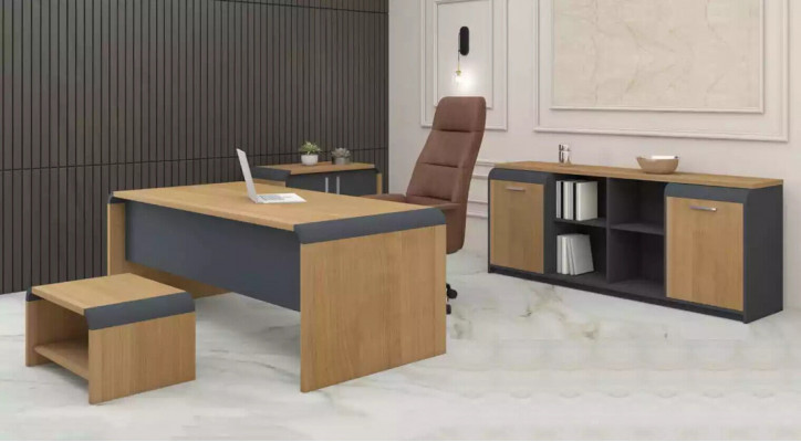 Large Office Set Desk Dresser Coffee Table Complete