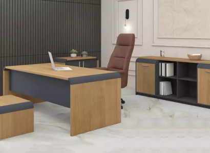 Large Office Set Desk Dresser Coffee Table Complete