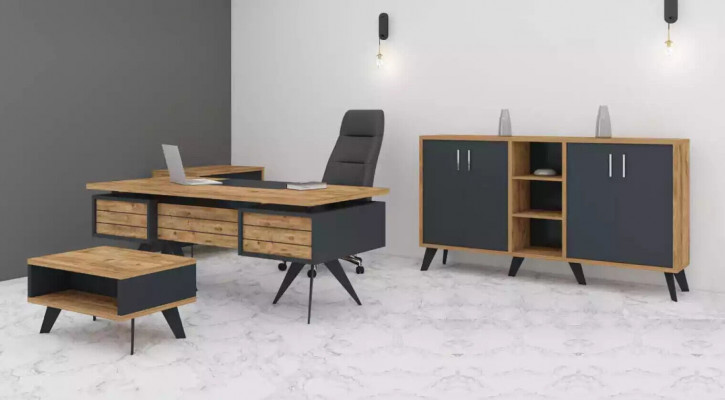 Large office room set: office furniture, desk, dresser, table