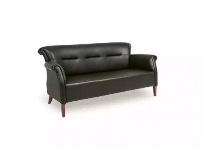 Modern black three-seater study sofa office furniture set