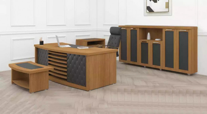Design office set luxury wood furniture desk cabinet set 4-piece