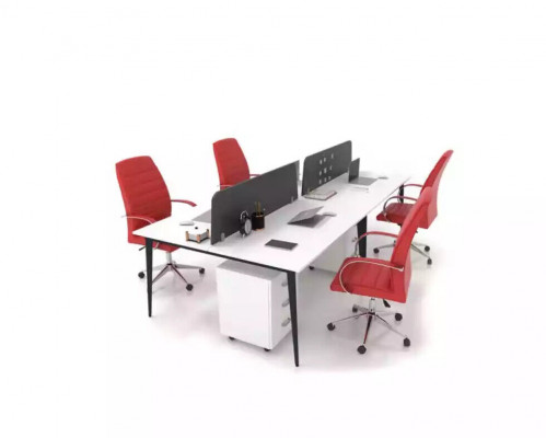 Large White Work Table Desk Set Office Furniture Modern