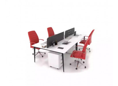 Large White Work Table Desk Set Office Furniture Modern