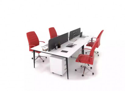 Large White Work Table Desk Set Office Furniture Modern