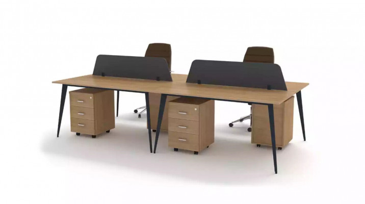 Large Brown Desk Workstation Furniture Office Equipment