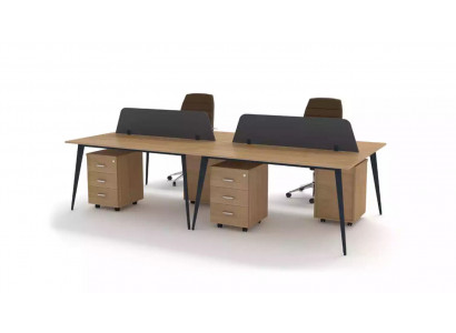 Large Brown Desk Workstation Furniture Office Equipment