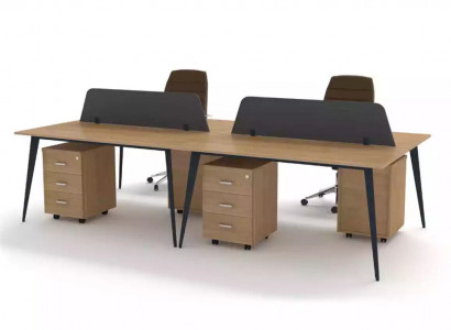 Large Brown Desk Workstation Furniture Office Equipment