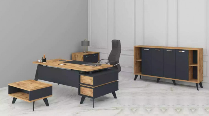 Office furniture set study desks cabinets table 4-piece
