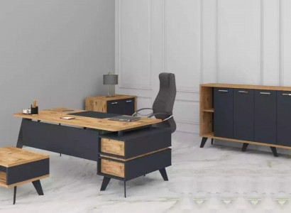 Office furniture set study desks cabinets table 4-piece