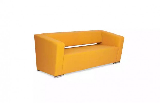 Orange three-seater office furniture study couch luxury textile sofa