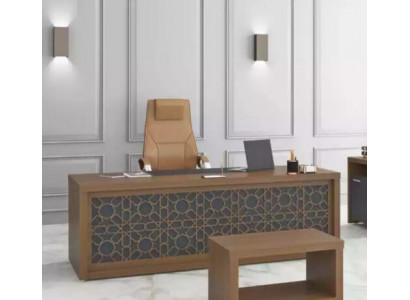 Classic desk study table wooden furniture office 220x90cm