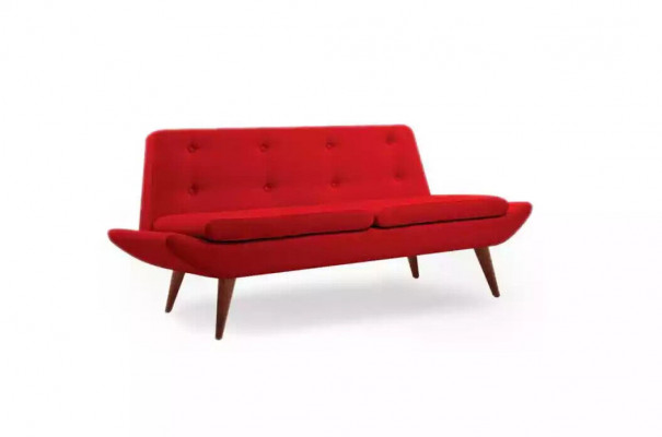 Red two-seater study furniture designer luxury upholstered sofa furniture