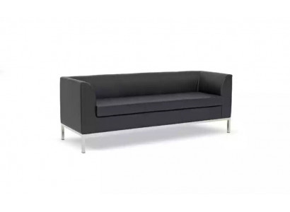 Black upholstered three-seater luxury furniture study textile sofas