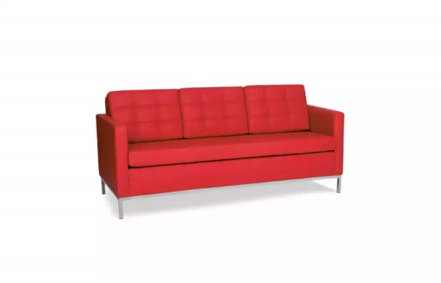 Red Three-Seater Modern Luxury Couch Upholstered Textile Sofas Style